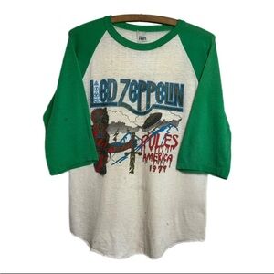 Vintage 1979 Led Zeppelin Rules American Tour Concert Shirt USA Made size Small